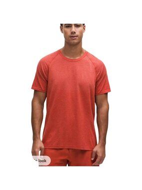 Lululemon Metal Vent Tech Short Sleeve Shirt Rust Coral/ Dare Size M